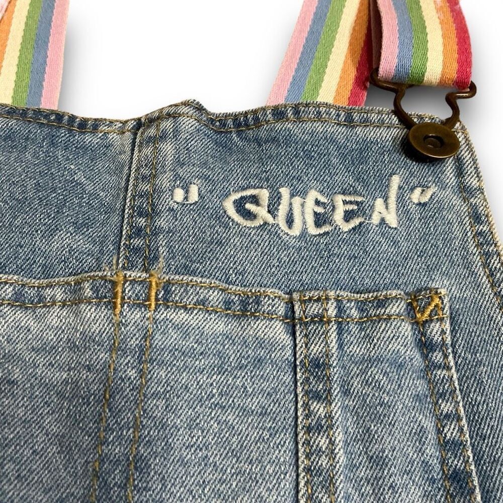 Mossimo Supply Co. Blue Jean Shorts with Rainbow Straps “Queen” - Picture 3 of 8